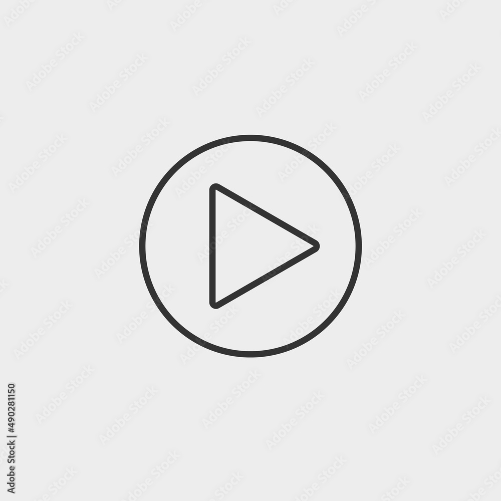 Play button vector icon illustration sign Play button vector icon illustration sign