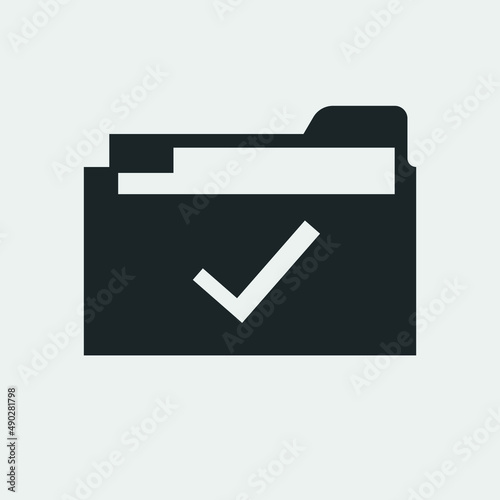 Ticked folder vector icon illustration sign