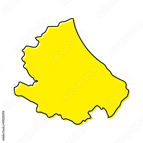 Simple outline map of Abruzzo is a region of Italy
