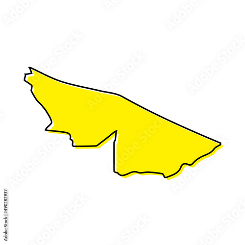 Simple outline map of Acre is a state of Brazil. Stylized line design
