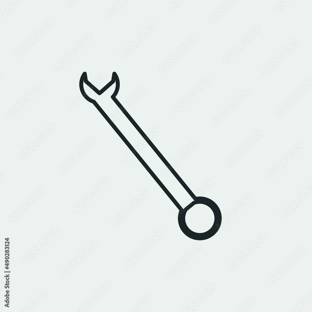 Wrench vector icon illustration sign Wrench vector icon illustration sign