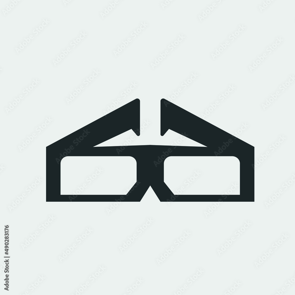 3D glasses vector icon illustration sign 3D glasses vector icon illustration sign