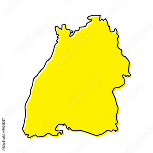 Simple outline map of Baden-Württemberg is a state of Germany