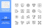 Line icons about partnership. Business concept. Pixel perfect 64x64 and editable stroke