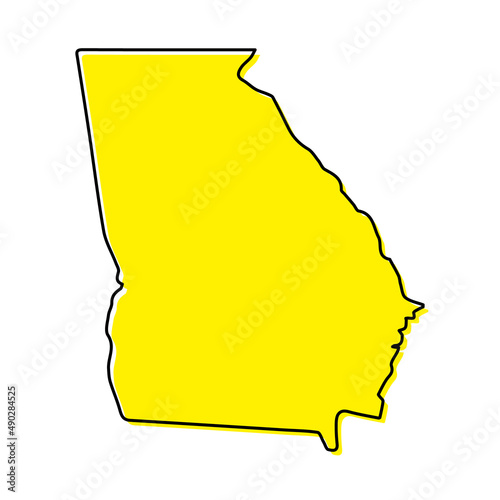 Simple outline map of Georgia is a state of United States. Stylized line design