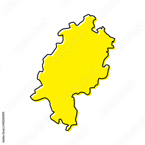 Simple outline map of Hesse is a state of Germany.