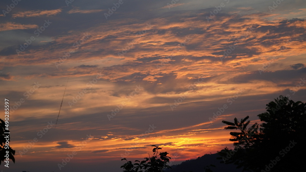 Sunset seen on Bukhansan Mountain's hiking trail. Sunset seen on Bukhansan Mountain's hiking trail.