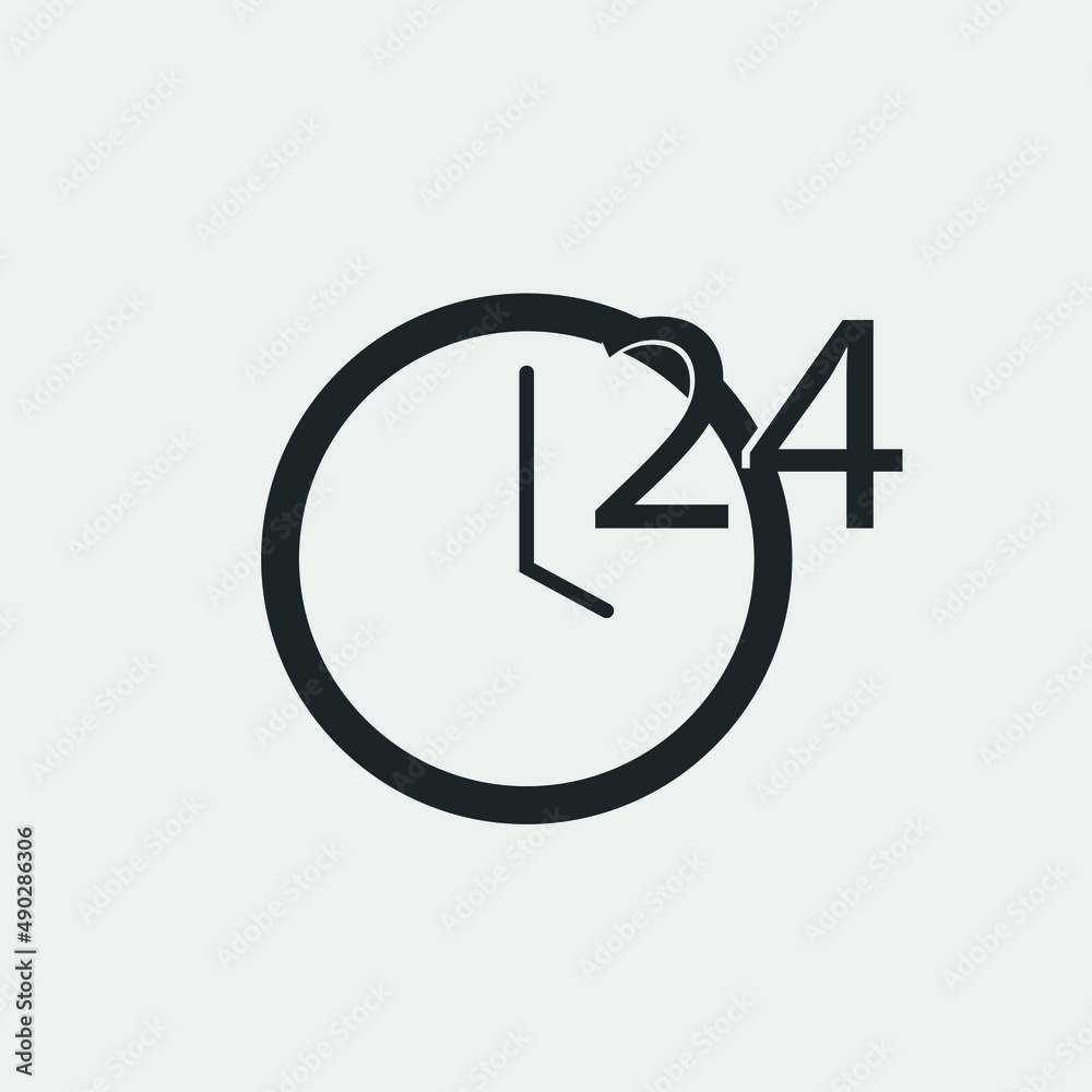 24 hour service vector icon illustration sign 24 hour service vector icon illustration sign