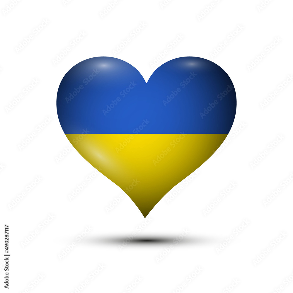 Ukraine flag in heart isolated on white background - vector Ukraine flag in heart isolated on white background - vector