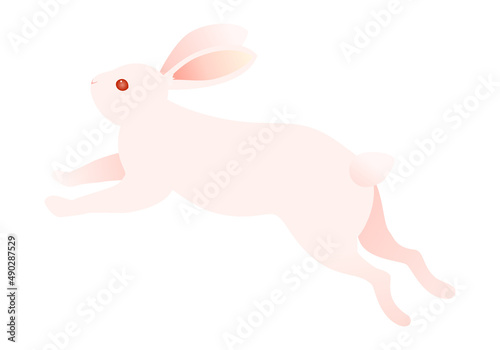 ジャンプするうさぎのベクターイラスト(跳ねる,bunny,art,Easter)