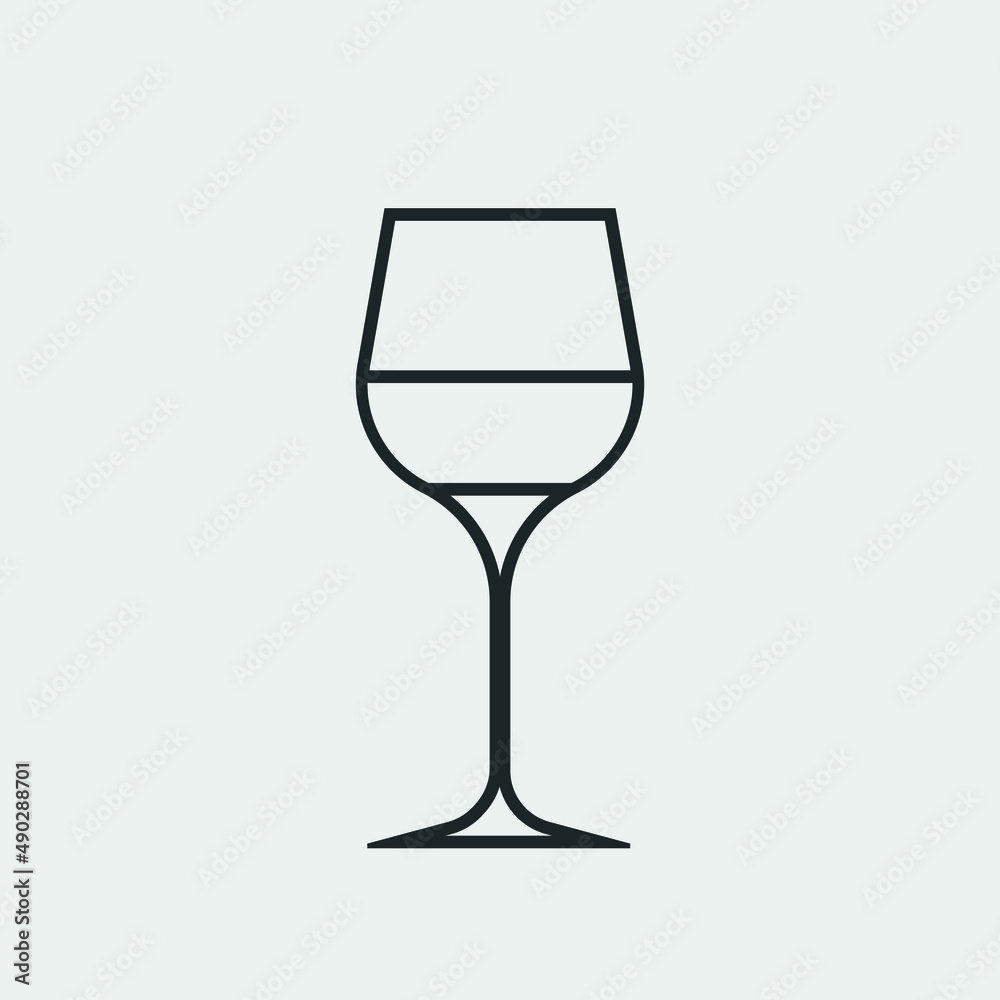 Glass of wine vector icon illustration sign Glass of wine vector icon illustration sign