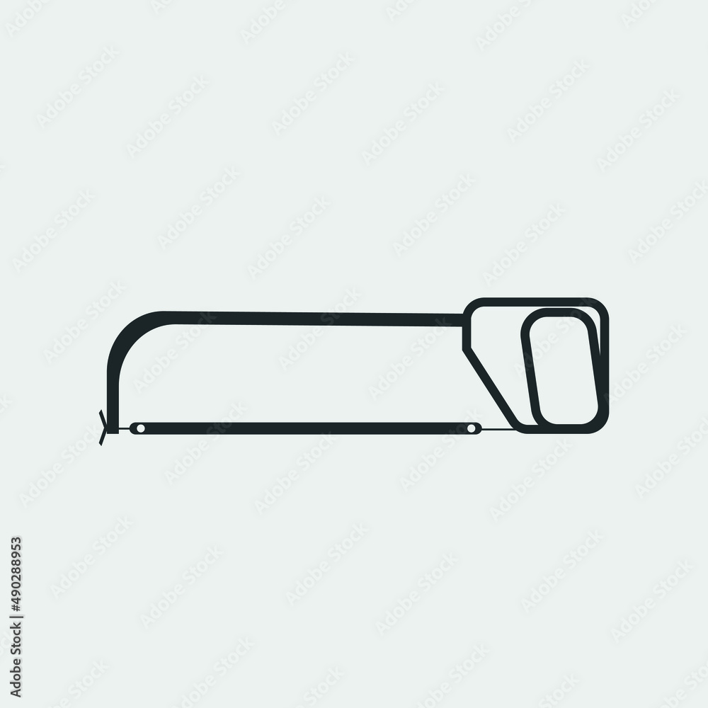 Hacksaw vector icon illustration sign Hacksaw vector icon illustration sign