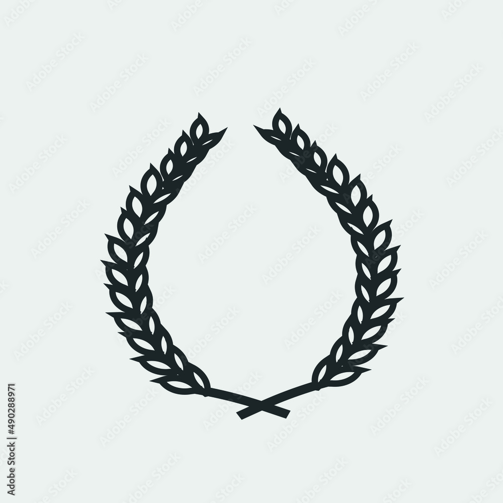 Laurel wreth vector icon illustration sign Laurel wreth vector icon illustration sign