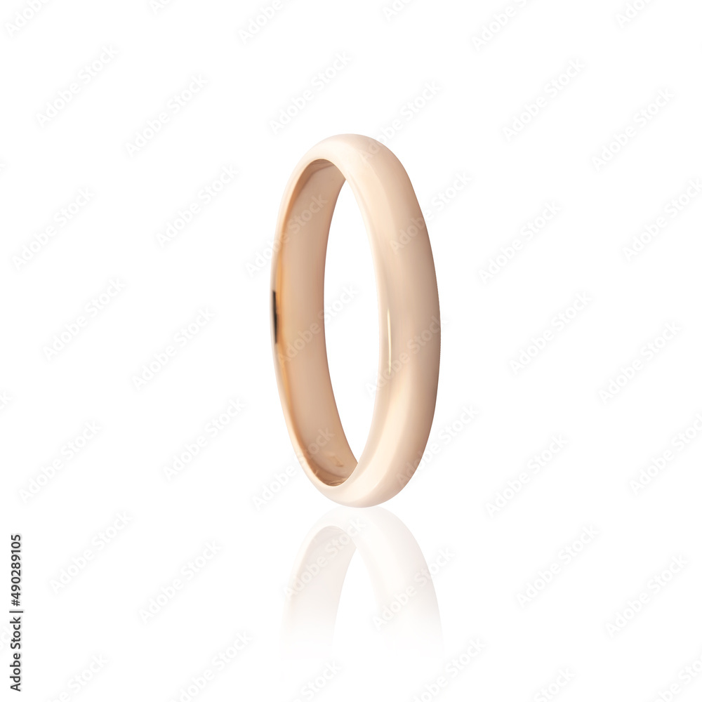 Jewelry gold simple designed wedding ring isolated on white background