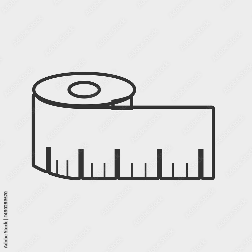 Measure tape vector icon illustration sign