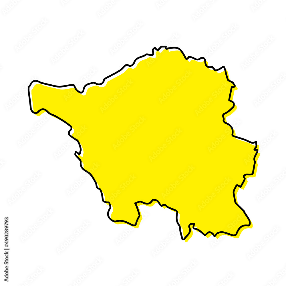 Simple outline map of Saarland is a state of Germany.