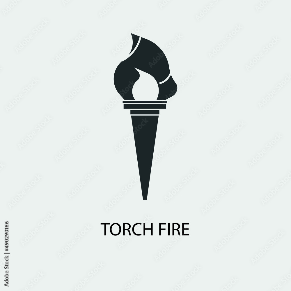 Torch fire vector icon illustration sign Torch fire vector icon illustration sign