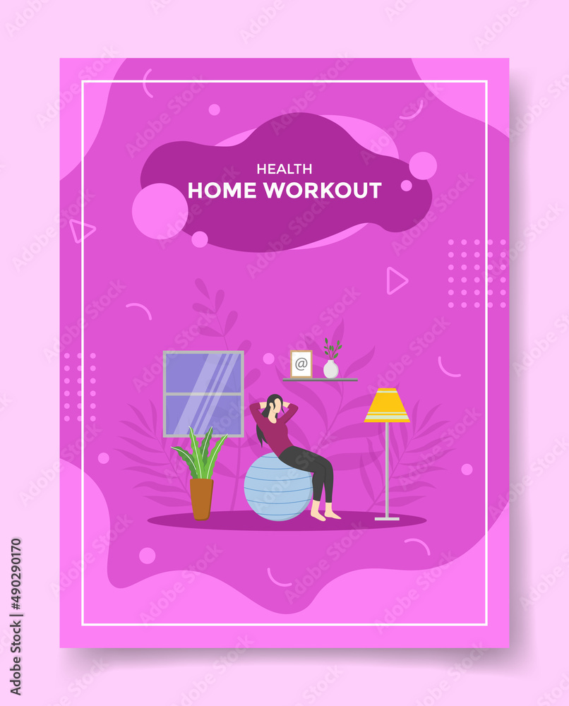 home workout for template of banners, flyer, books, and magazine cover home workout for template of banners, flyer, books, and magazine cover