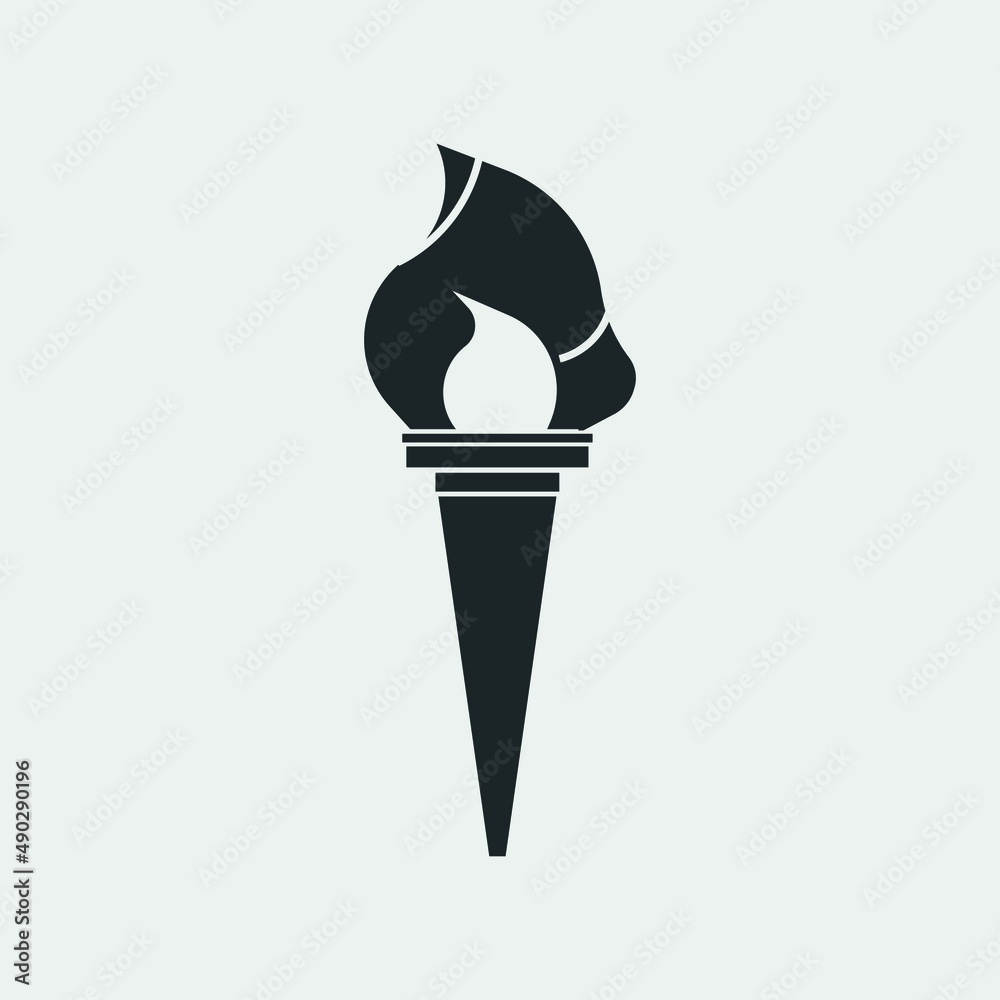 Torch fire vector icon illustration sign Torch fire vector icon illustration sign