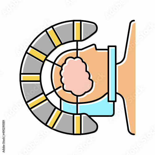 stereotactic radiosurgery color icon vector illustration