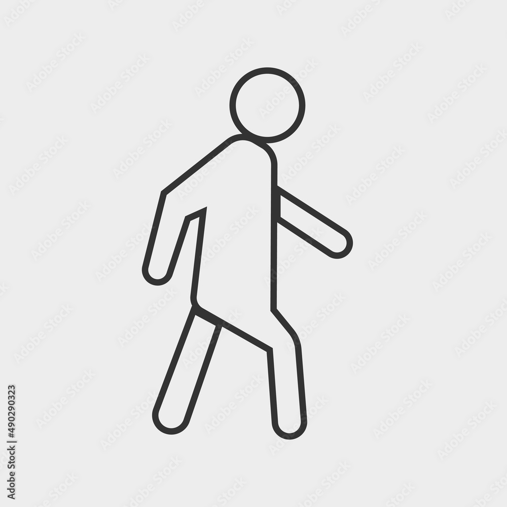 Walk vector icon illustration sign Walk vector icon illustration sign
