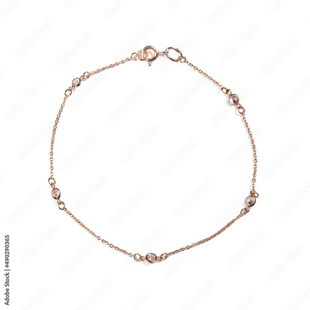 gold golden bracelet isolated on a white background. Jewelry industry gold golden bracelet isolated on a white background. Jewelry industry