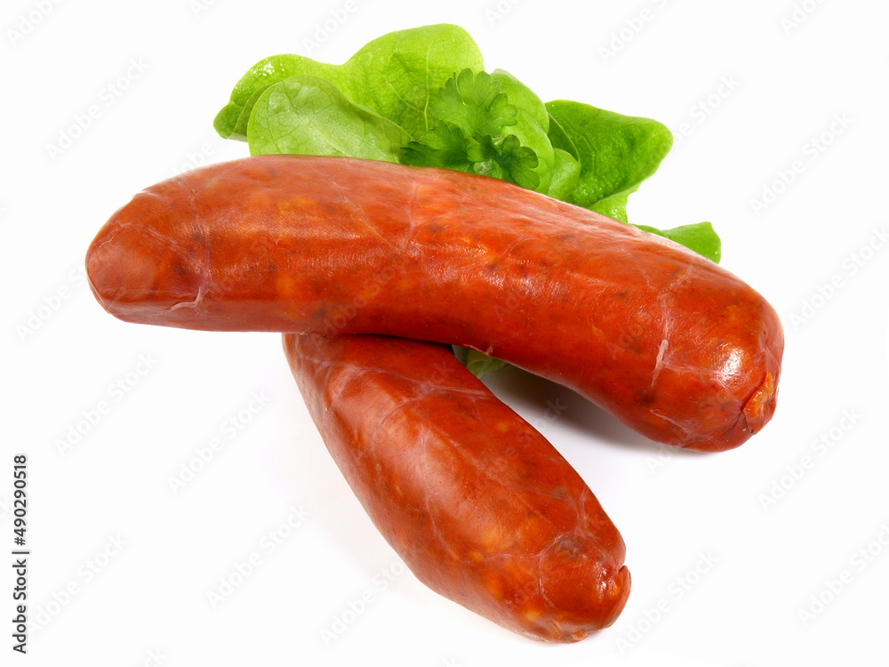 Spanish Chorizo Sausages on white Background - Isolated Spanish Chorizo Sausages on white Background - Isolated