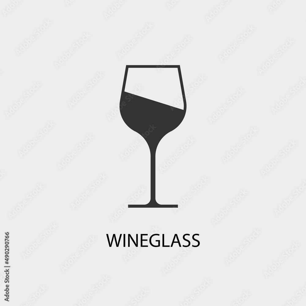 Wineglass vector icon illustration sign Wineglass vector icon illustration sign