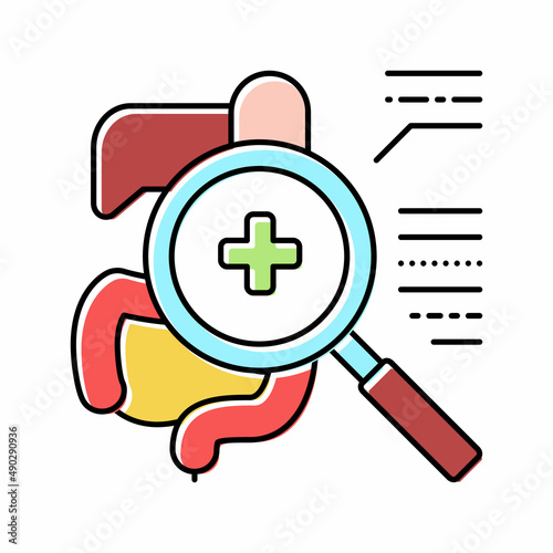 examining digestion system color icon vector illustration