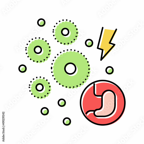 infection digestion system color icon vector illustration