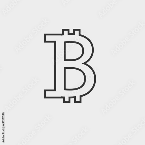 Bitcoin vector icon illustration sign
