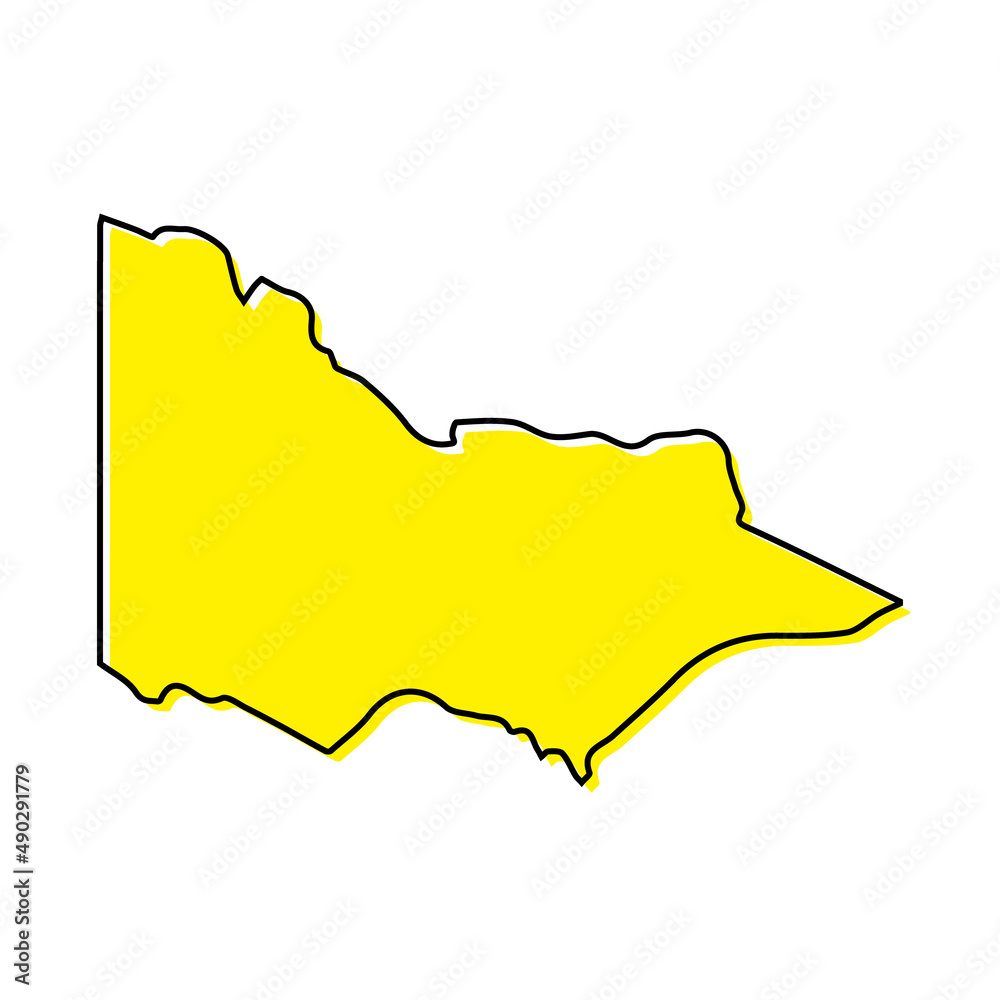 Simple outline map of Victoria is a state of Australia Simple outline map of Victoria is a state of Australia