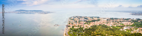 Aerial view of Balaruc near Sète in Occitanie, France