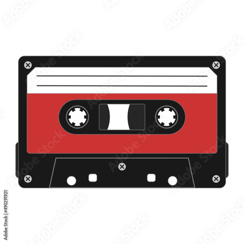 Cassette tape isolated on white background. Vector illustration.