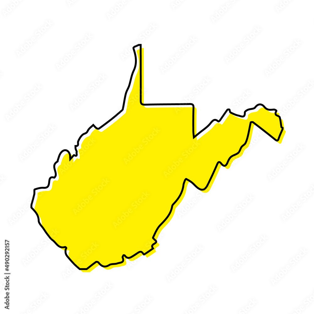 Simple outline map of West Virginia is a state of United States