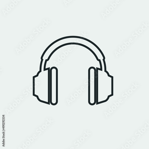 Headphones vector icon illustration sign