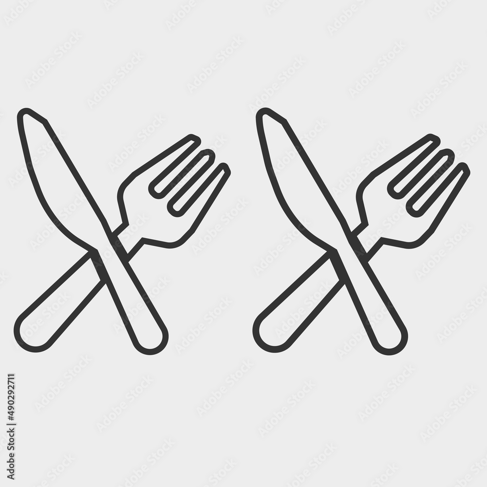 Knife and folk set vector icon illustration sign Knife and folk set vector icon illustration sign