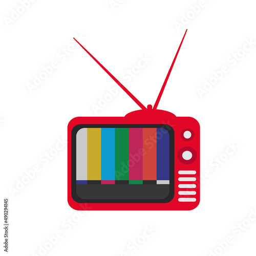 vector illustration of tv no signal, rainbow screen tv,