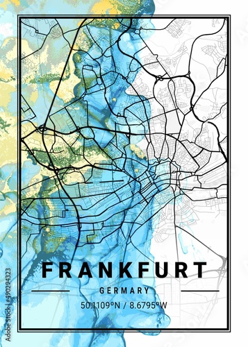 Frankfurt Jasmine Marble Map