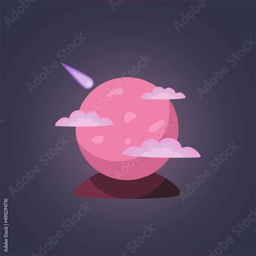 Magic ball on a stand depicting a planet