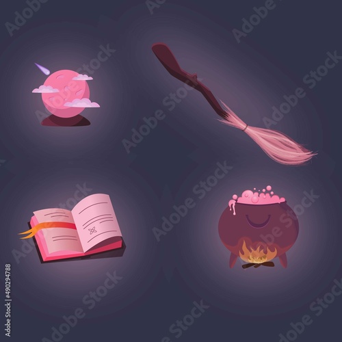 A set of mystical and magical elements