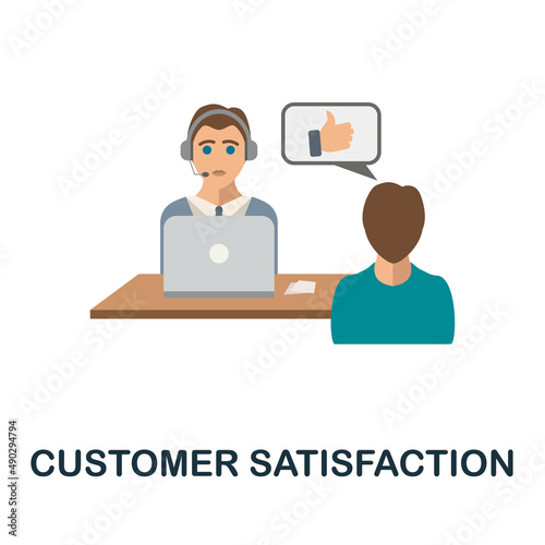 Customer Satisfaction flat icon. Colored element sign from market integration collection. Flat Customer Satisfaction icon sign for web design, infographics and more.