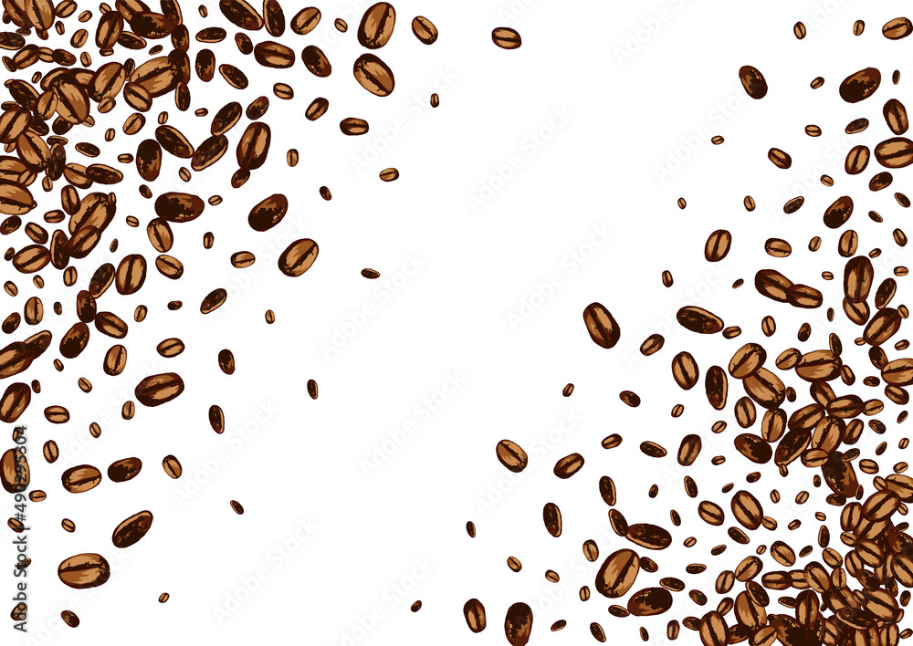 Obraz premium Brown EspressoCoffee Abstract Vector White