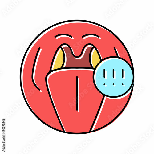 tonsils adenoid problems color icon vector illustration