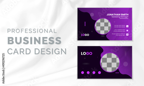 Creative modern business card print template. Double-sided creative business card template.