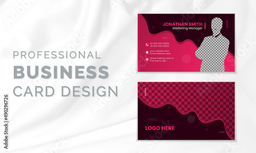 Creative modern business card print template. Double-sided creative business card template.