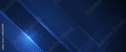 Vector modern digital graphic design with light line, geometric shape, stripe line pattern and texture on gradient blue colours background. Illustration abstract art for wallpaper, template, banner
