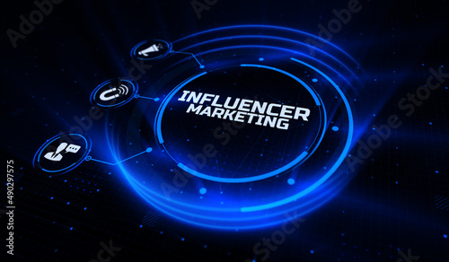 Influencer marketing social media SMM and internet concept.