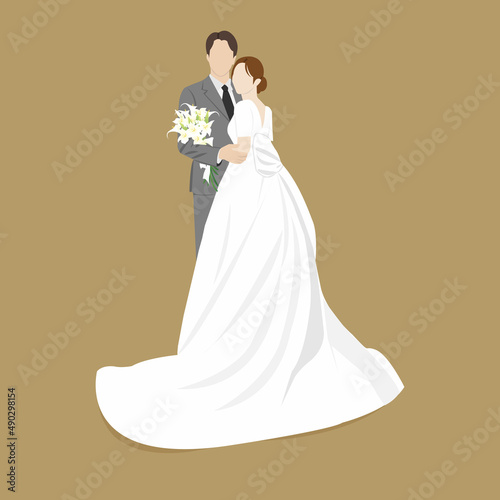 bride and groom on wedding day
