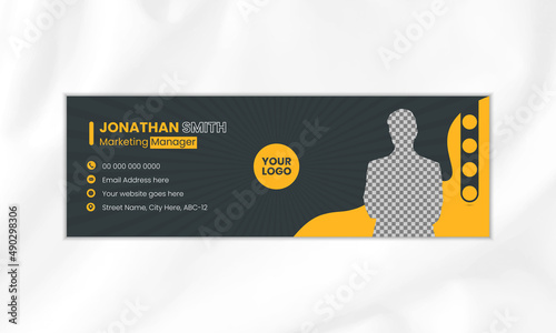 Stylish creative email signature design or email footer design template | Email signature vector template